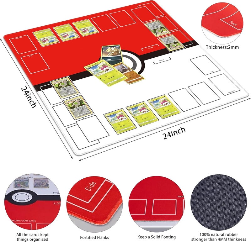 Extalas Playmat for Trading Card Game – 2-Player Trainer Mat with 31 Damage Counters and Professional Storage Bag - Image 2